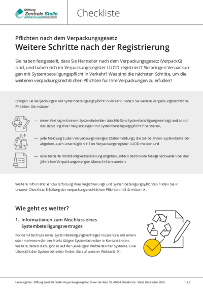 Checkliste nach der Registrierung: Alles auf einen Blick Beim Anklicken öffnet sich die PDF: Checkliste nach der Registrierung: Alles auf einen Blick in einem neuen Fenster