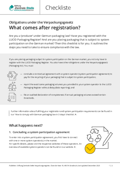 Checklist: What comes after registration? Initiates download