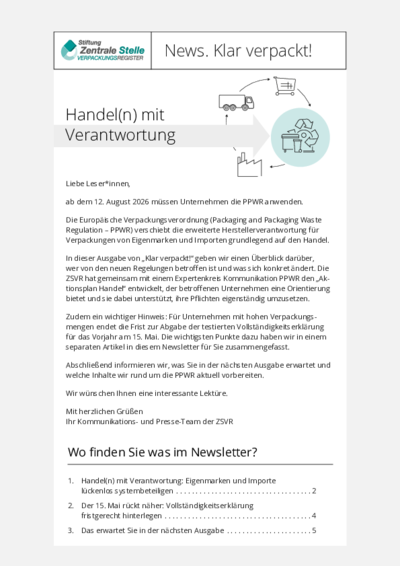 Beim Anklicken öffnet sich die PDF Newsletter Ausgabe April 2026 in einem neuen Fenster.