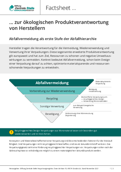 Beim Anklicken öffnet sich die PDF Factsheet zur Produktverantwortung von Herstellern in einem neuen Fenster.